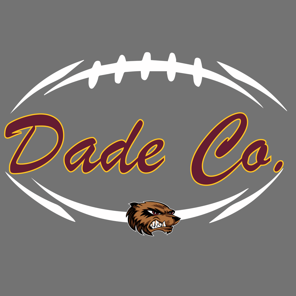 Dade Co Football White Decal