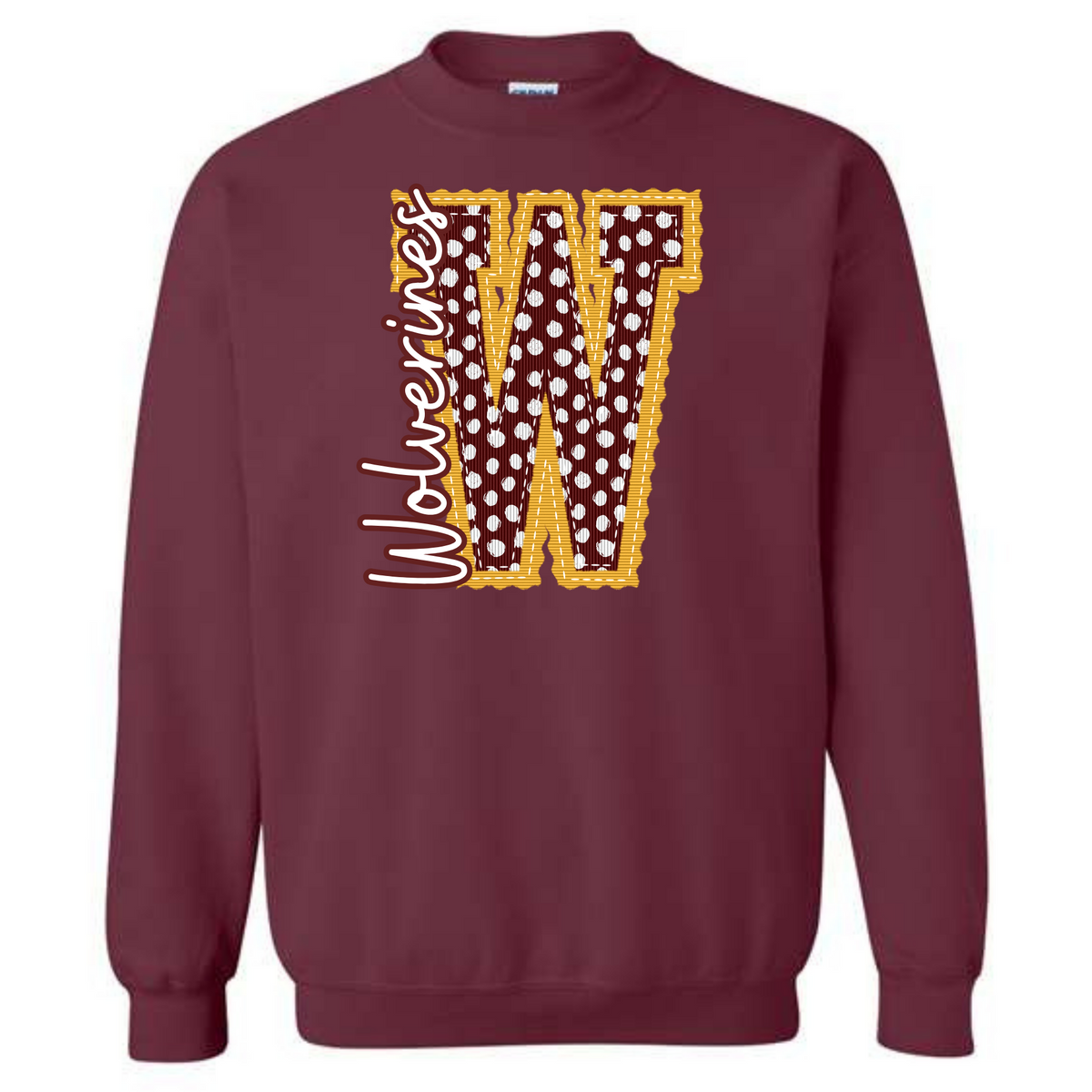 Wolverines Polka Dot Maroon Sweatshirt