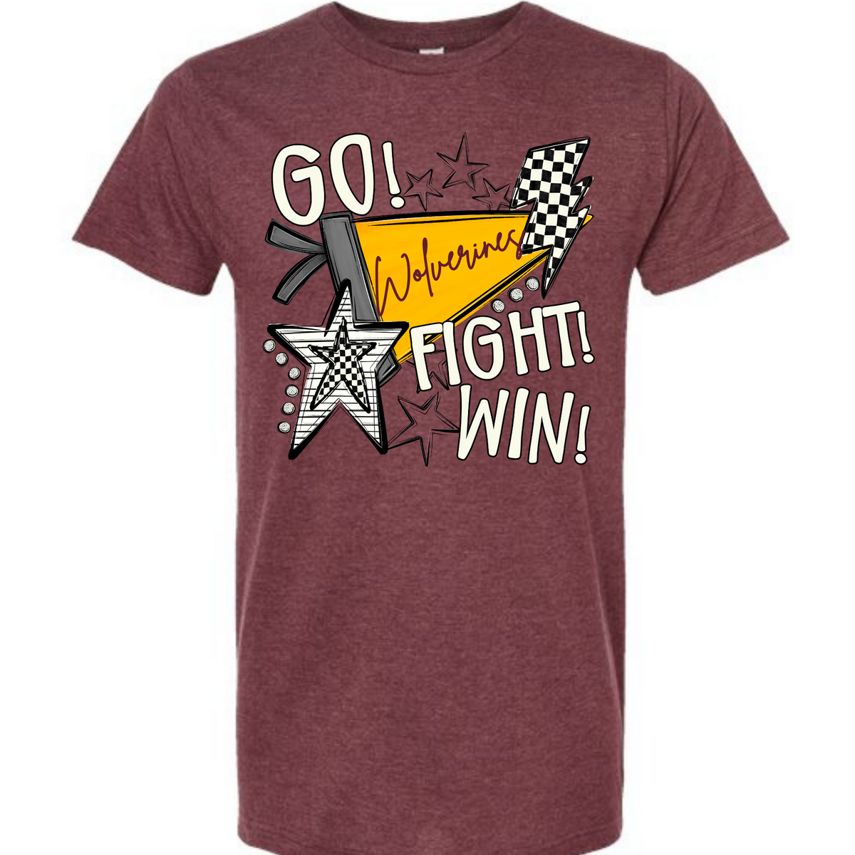 Go Fight Win Maroon Pennant Tee