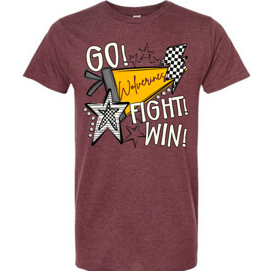Go Fight Win Maroon Pennant Tee