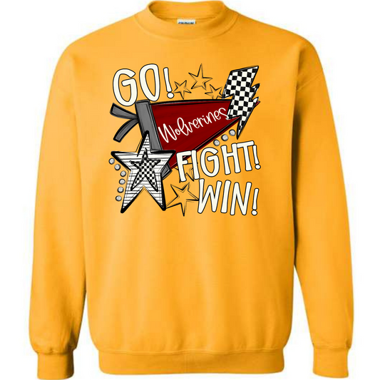 Go Fight Win Gold Pennant Sweatshirt