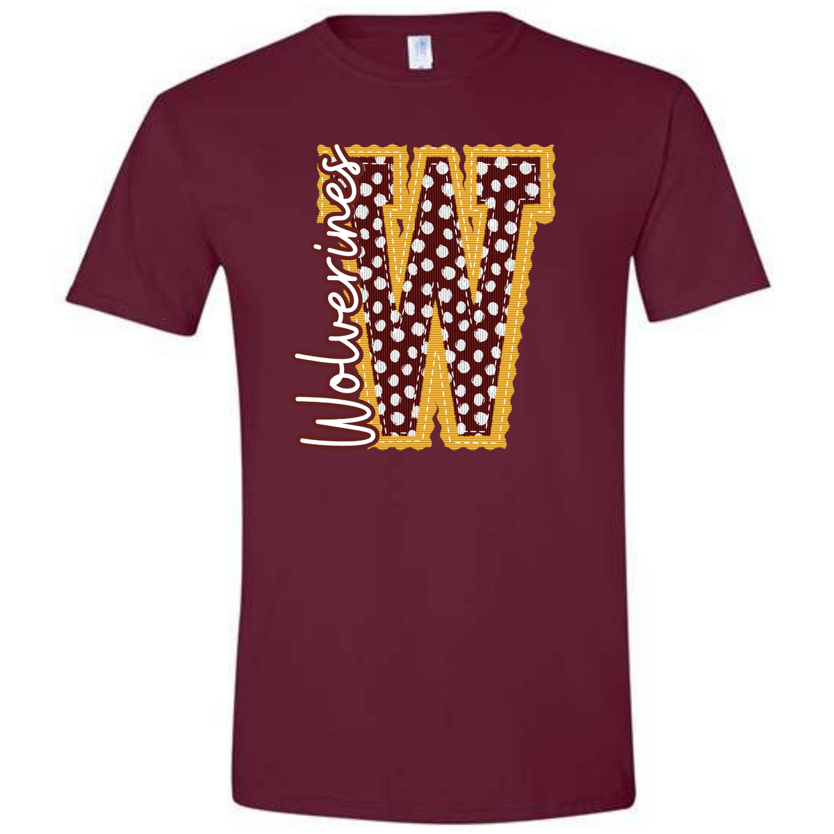Wolverines Polka Dot Maroon Tee