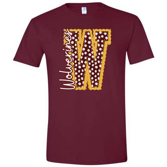 Wolverines Polka Dot Maroon Tee