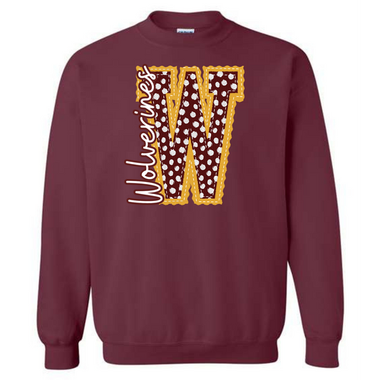 Wolverines Polka Dot Maroon Sweatshirt